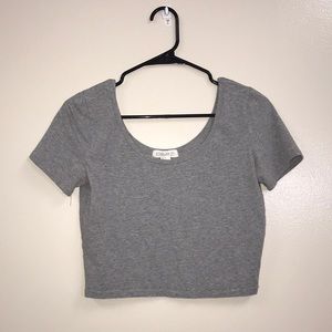 Forever21 Grey Scoop Neck Crop Top